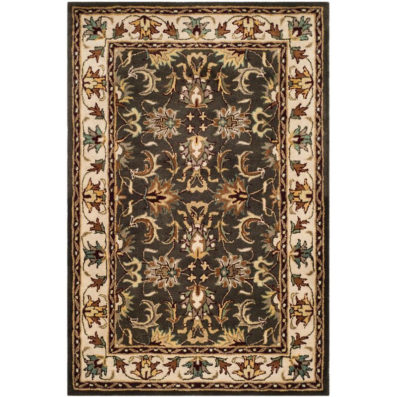 Heritage Black Wool Hand-Tufted Area Rug, 4' x 6'