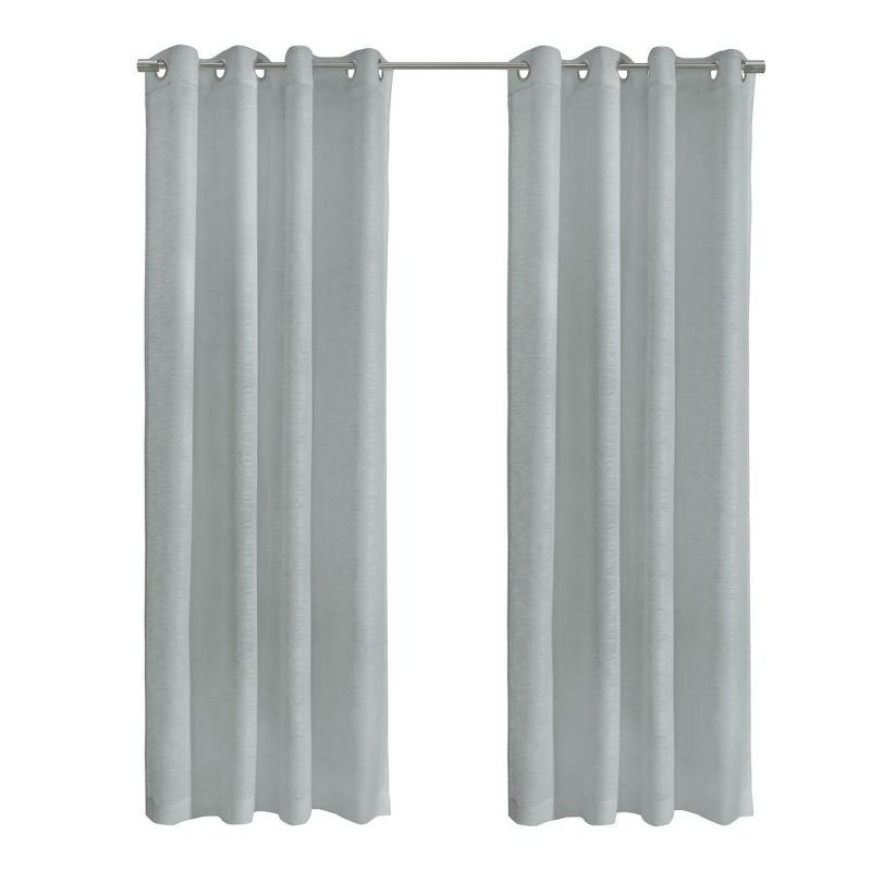 Light Gray Sheer Grommet Polyester Window Panel