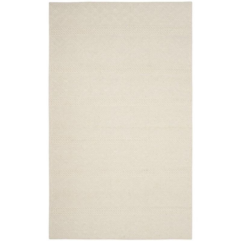 Ivory Hand-Knotted Wool 6' x 9' Area Rug