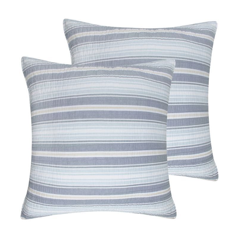 Serena Sea Striped Cotton Euro Sham Set of 2