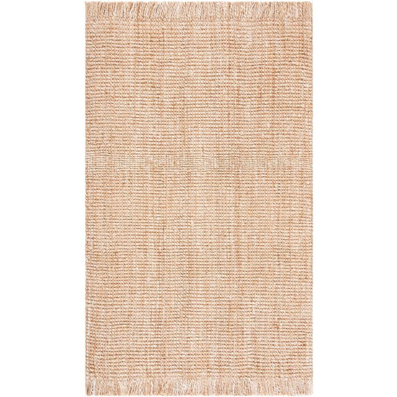 Natural Beige Hand-Woven Jute Area Rug 4' x 6'