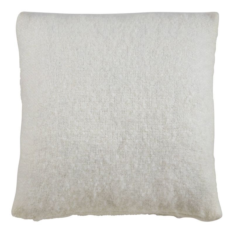 Ivory Faux Mohair Throw Pillow Cover