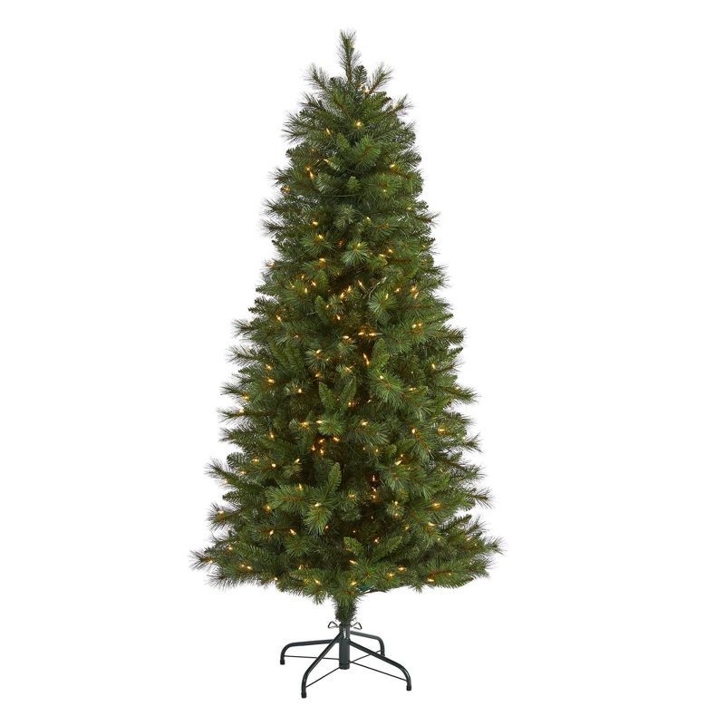 6' Green Pine Prelit Artificial Christmas Tree with Clear Lights