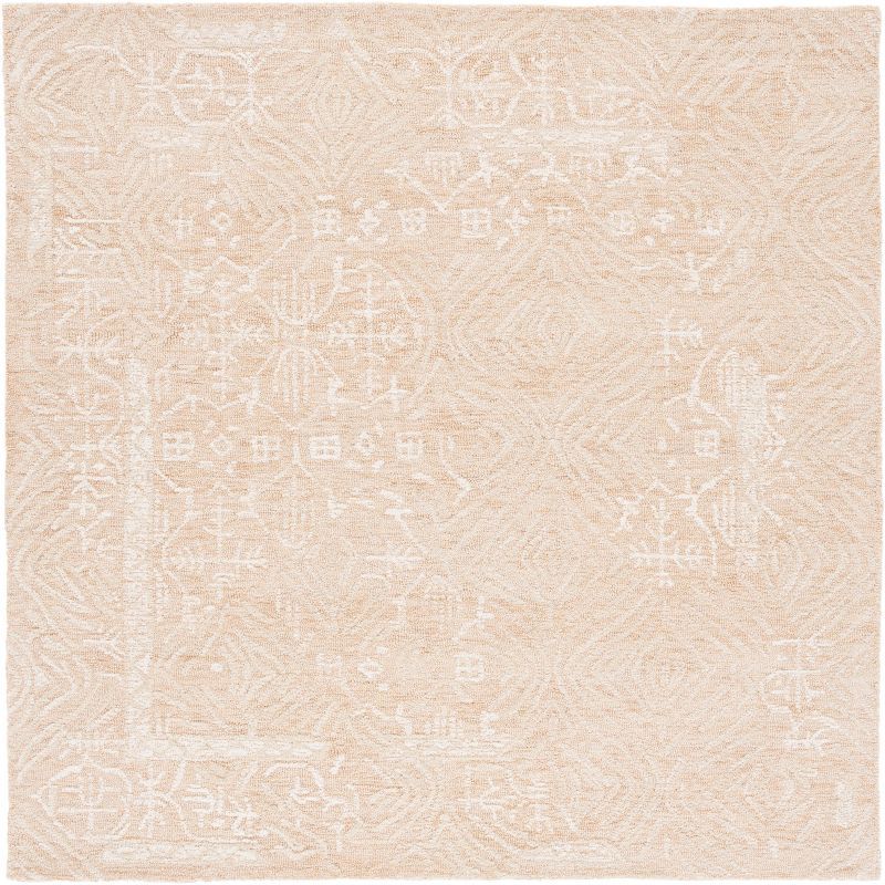 Ivory Square Hand-Tufted Wool Area Rug