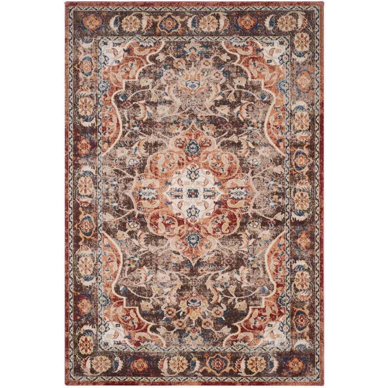 Reversible Rectangular Blue Synthetic 4' x 6' Stain-Resistant Rug
