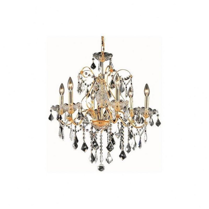 St. Francis 24" Gold Crystal 6-Light Chandelier