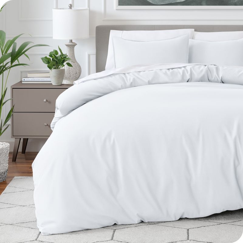 Oversized King White Microfiber Duvet Cover Set