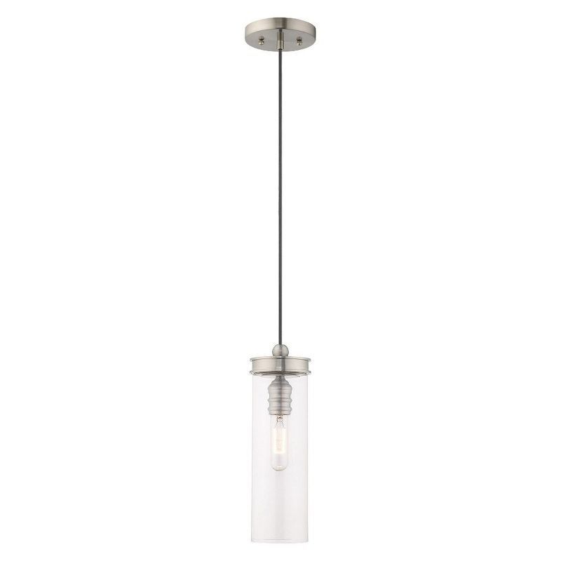 Modern Mini LED Pendant in Brushed Nickel with Clear Glass