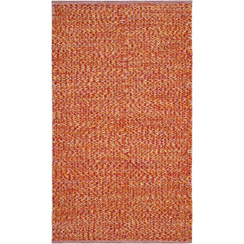 Coastal Charm Orange Multi 3' x 5' Handwoven Cotton Rug