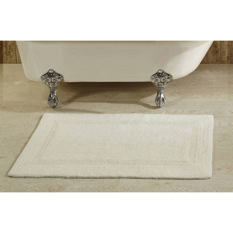 Ivory Cotton Reversible Plush Bath Rug 21" x 34"