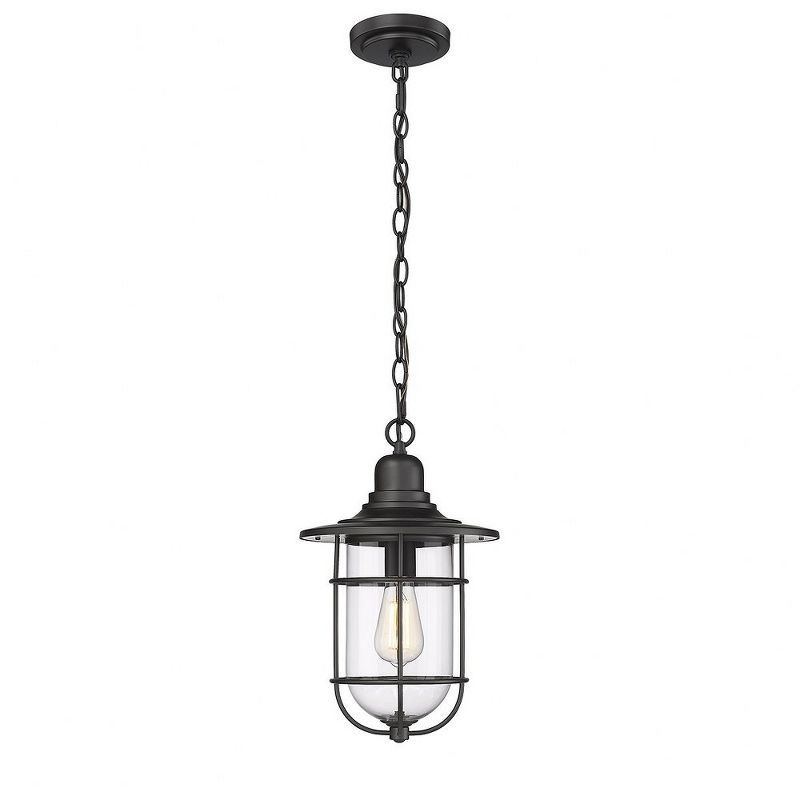 Powder Coat Black Glass Outdoor Hanging Lantern