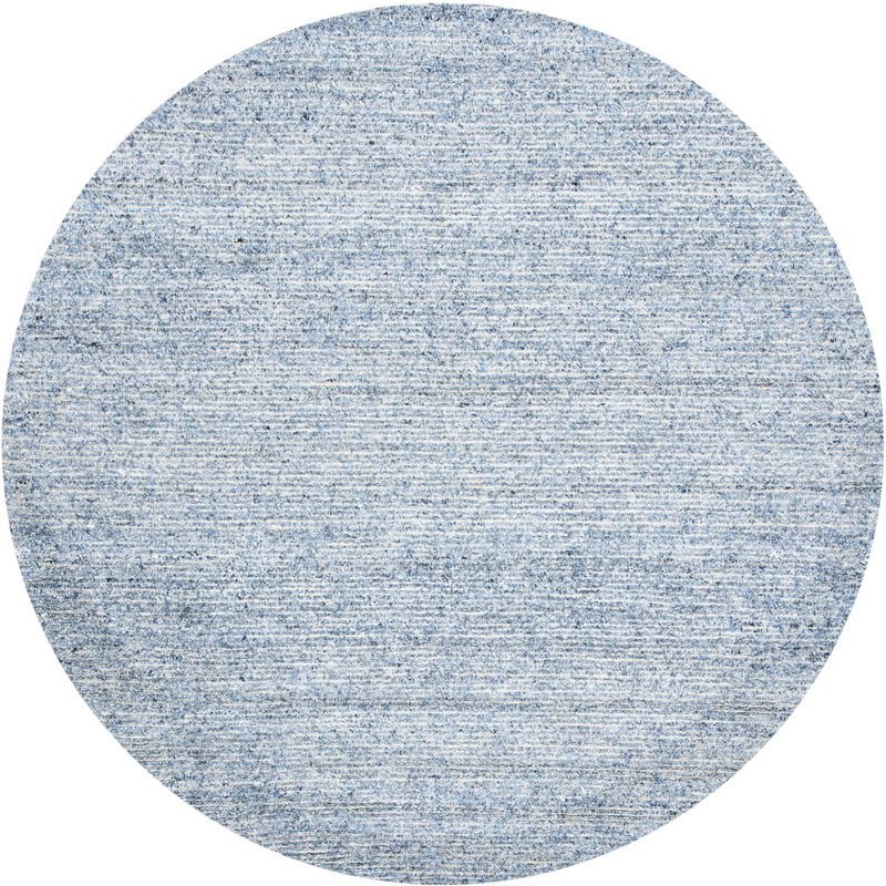 Himalaya Round Blue Wool and Viscose Tufted Rug