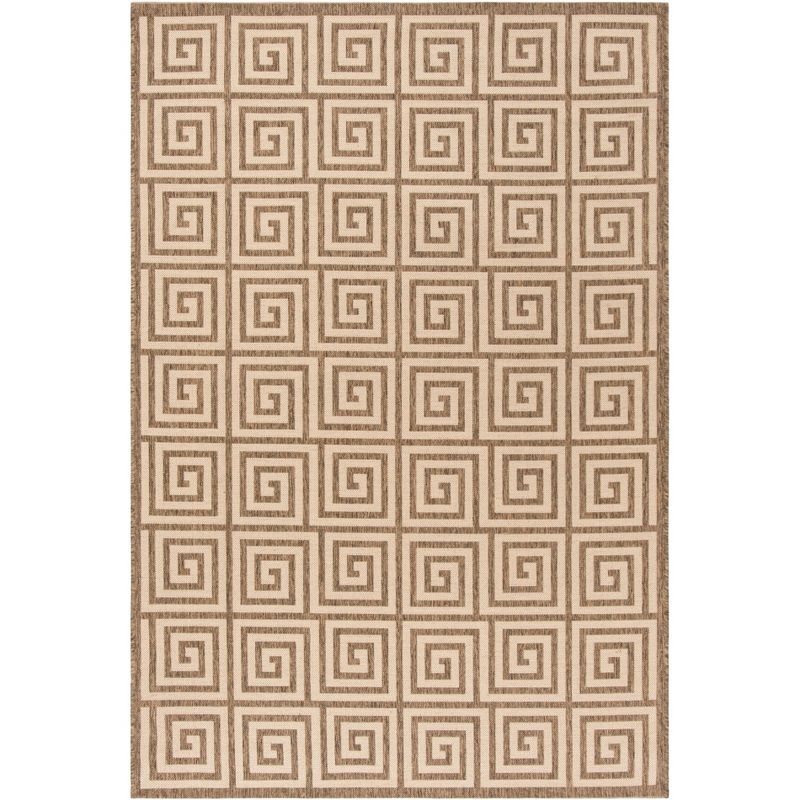 Blue Geometric Easy Care Synthetic Area Rug 5' x 7'