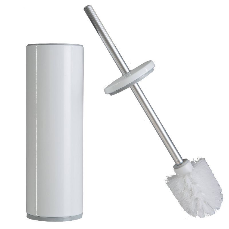 White Stainless Steel Toilet Brush with Removable Liner