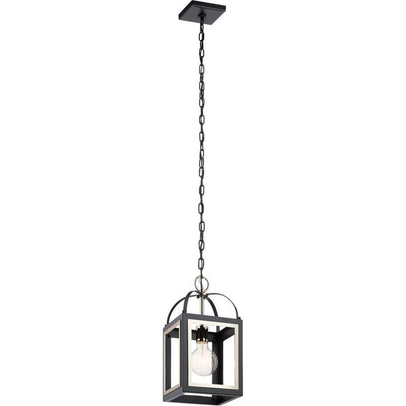 Black Glass Vintage Pendant Light with Chain