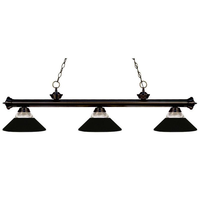 Riviera Bronze 57" Elegant Billiard Light with Golden Mottle Glass
