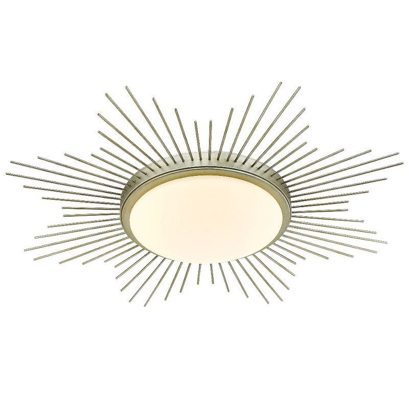 Kieran 24" White Gold Glass LED Flush Mount