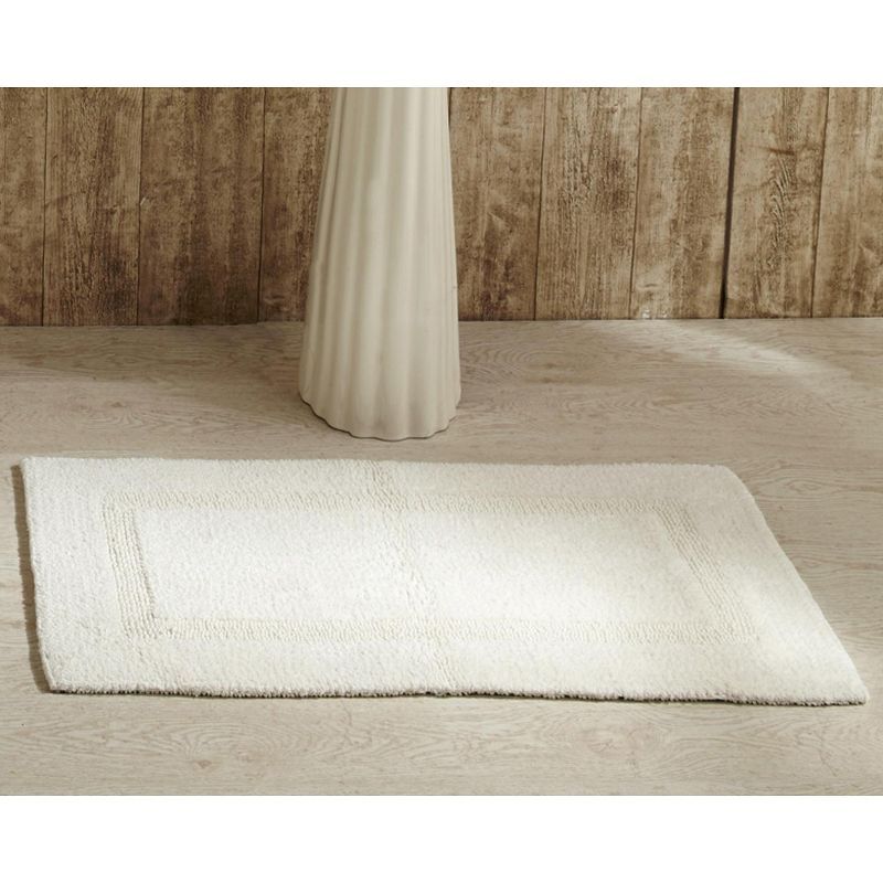 Ivory 100% Cotton Tufted Reversible Bath Rug