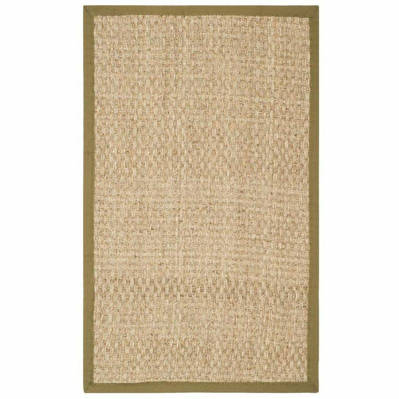 Natural Olive Cotton Sisal Non-slip Area Rug