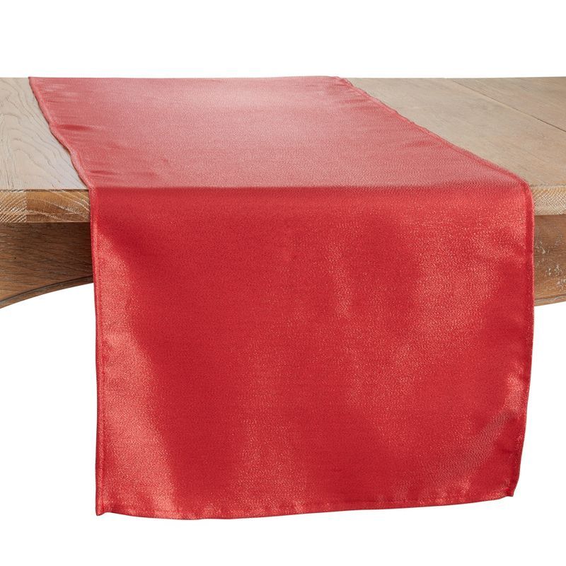 Red Shimmering Polyester Table Runner, 18 x 54 Inches