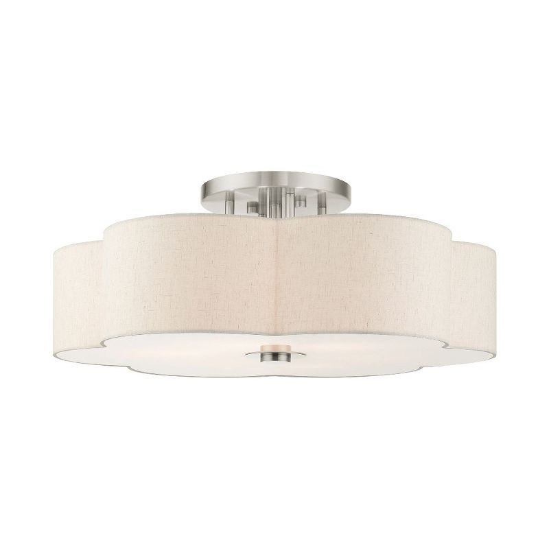 Solstice Brushed Nickel 6-Light LED Semi-Flush Drum Light