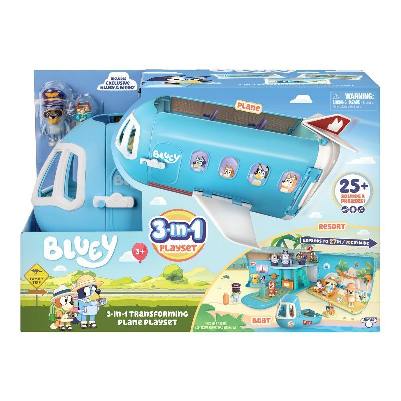 Bluey 3-in-1 Transforming Plane Resort Playset