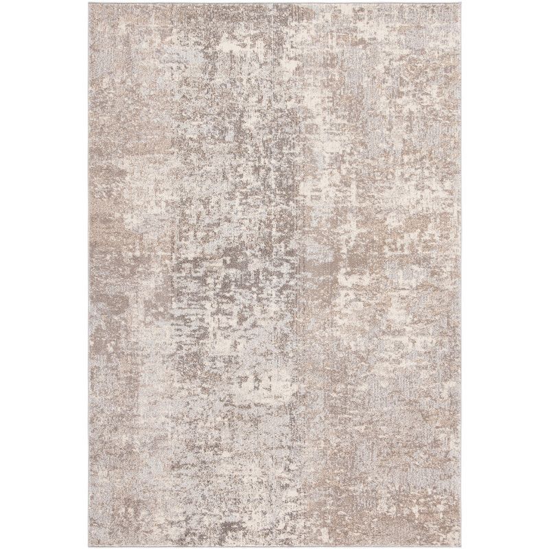 Elegant Metro Modern Gray Synthetic 5'3" x 7'6" Rectangular Rug