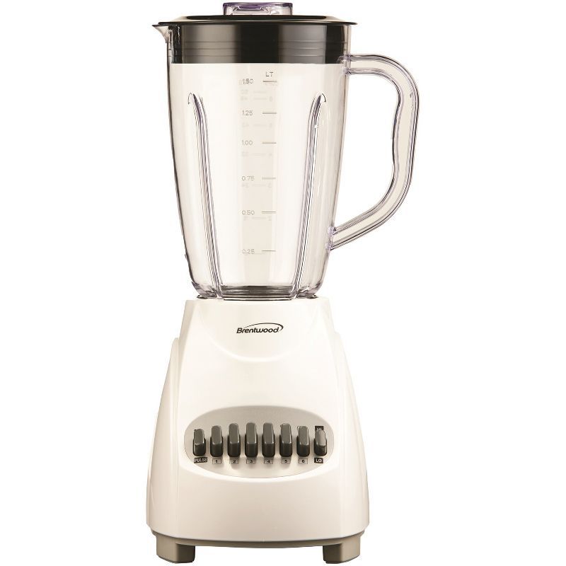 White 1.6 qt BPA-Free Plastic Blender with 12 Speed Settings