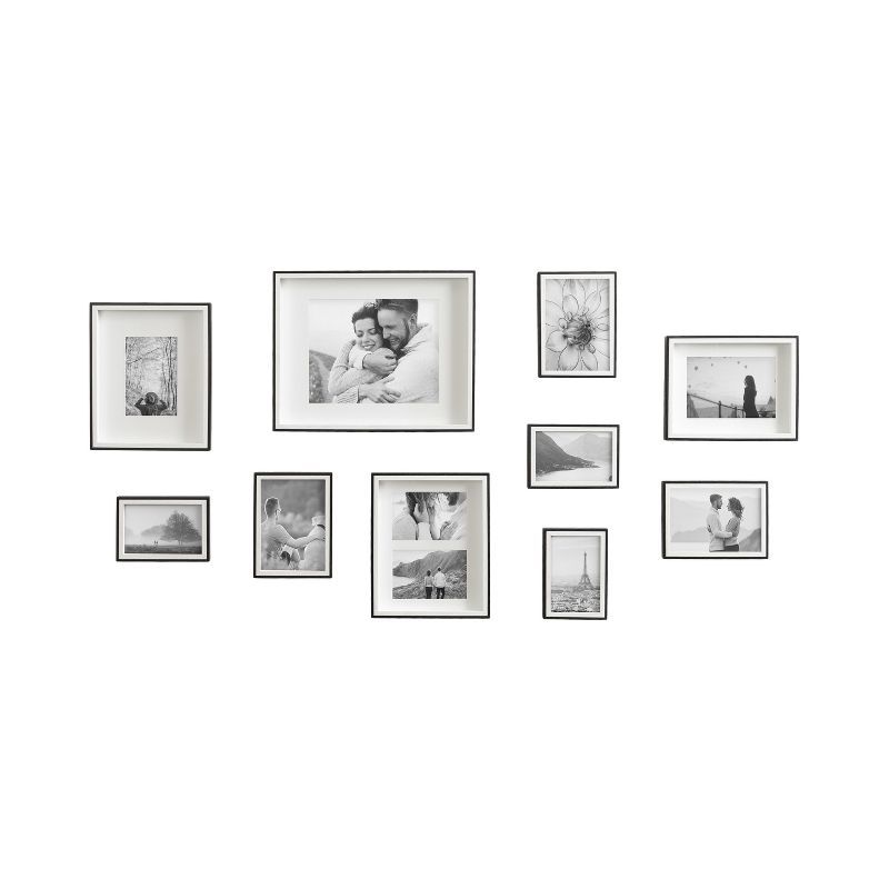 Gibson White and Black Wall Photo Frame Set, 10-Piece