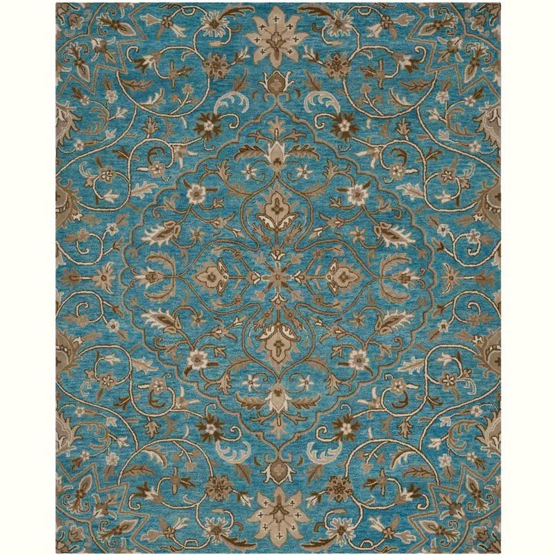 Hand-Tufted Wool Blue and Taupe 6' x 9' Area Rug