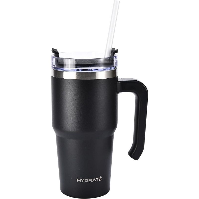 Black Stainless Steel 20oz Travel Tumbler with Handle