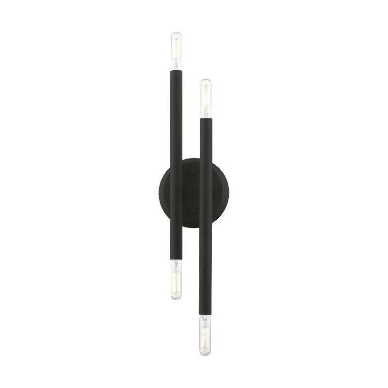 Soho 17" Black and Brushed Nickel 4-Light Wall Sconce