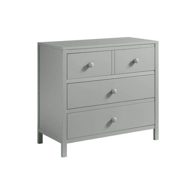 Gray Vertical Nursery Dresser with Deep Felt-Lined Drawers