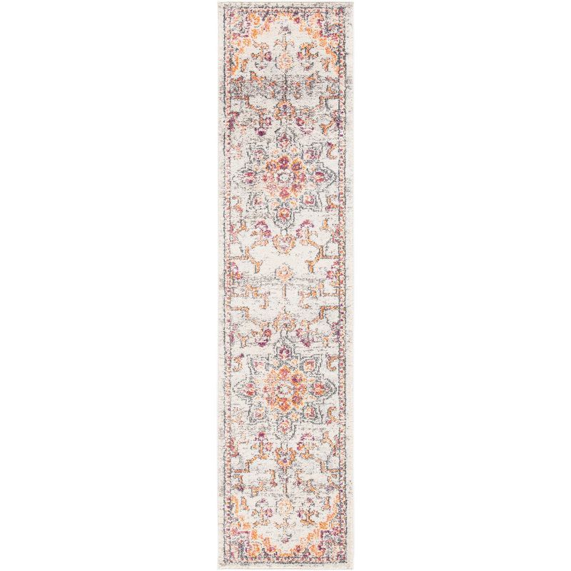 Madison Beige and Orange Hand-knotted Synthetic Rug, 2'2"x4'