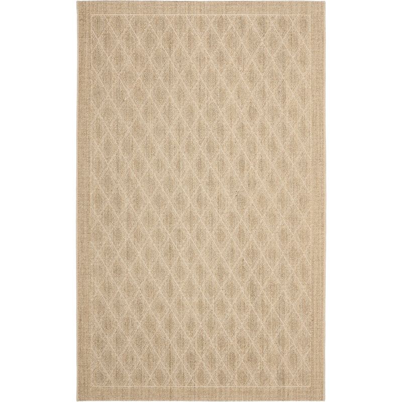 Sand Geometric Sisal 6' x 9' Hand-Knotted Area Rug