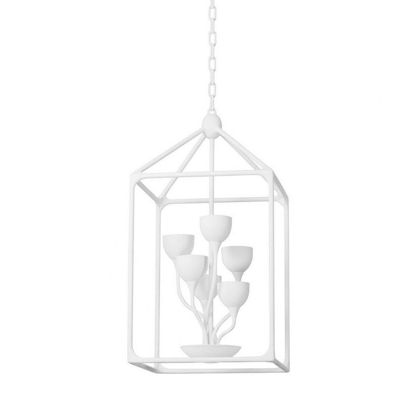 Troy Lighting Gesso White 8-Light Steel Lantern Pendant