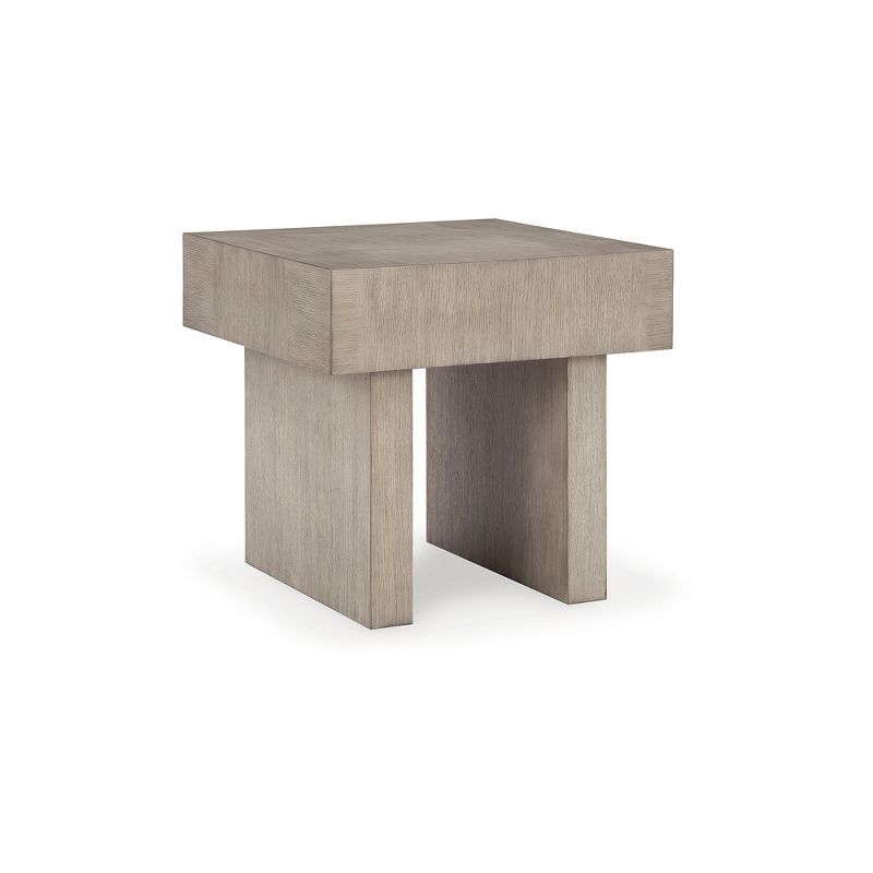 Light Grayish Brown Square Wood End Table