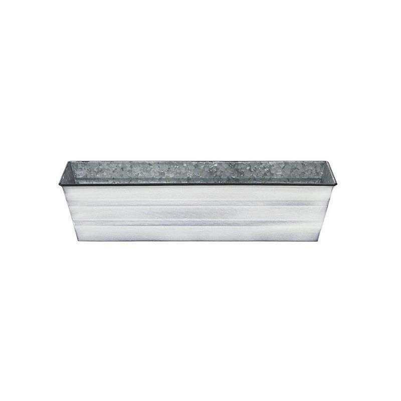 24" Galvanized Steel White Rectangular Planter Box