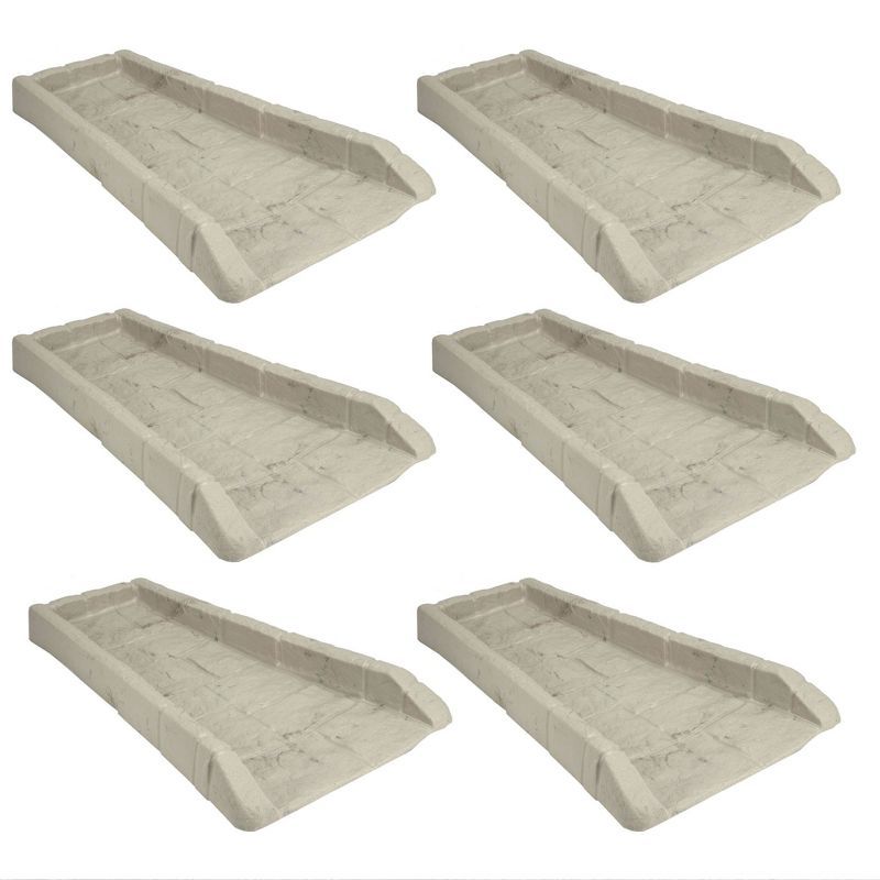 Light Taupe Poly Composite Rain Gutter Downspout Splash Block Set
