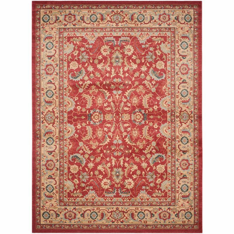 Regal Elegance Red Synthetic 8' x 10' Hand-Knotted Area Rug