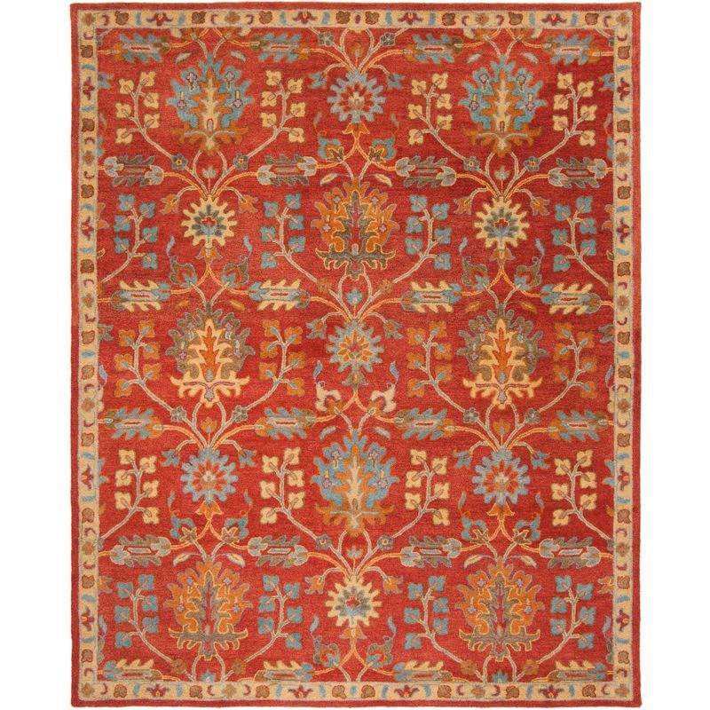 Heritage Red and Multicolor Wool 8' x 10' Hand-Tufted Area Rug