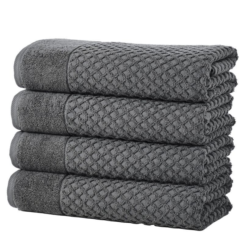 Dark Grey Cotton Quick-Dry 4-Piece Bath Towel Set