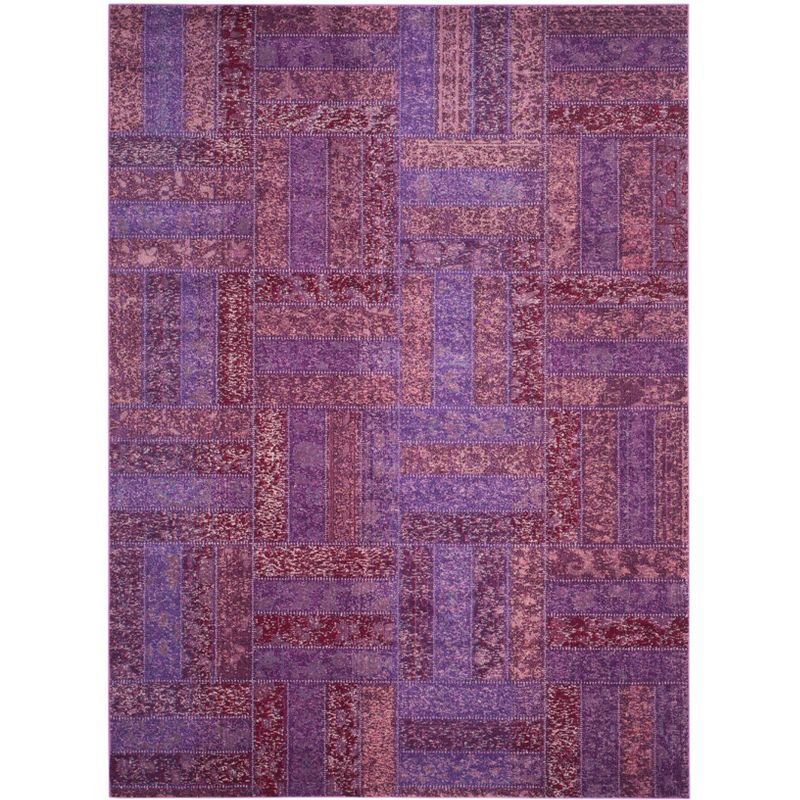 Purple and Multicolor Geometric 9' x 12' Synthetic Area Rug