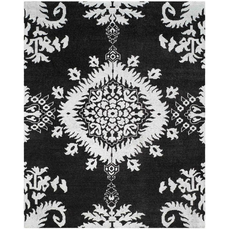 Charcoal Gray Hand-Knotted Wool Area Rug 9' x 12'