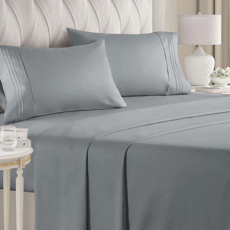 Steel Blue Ultra Soft Microfiber 4-Piece Bed Sheet Set