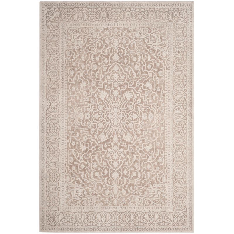 Elegant Floral Essence Hand-Knotted Round Rug in Beige/Cream