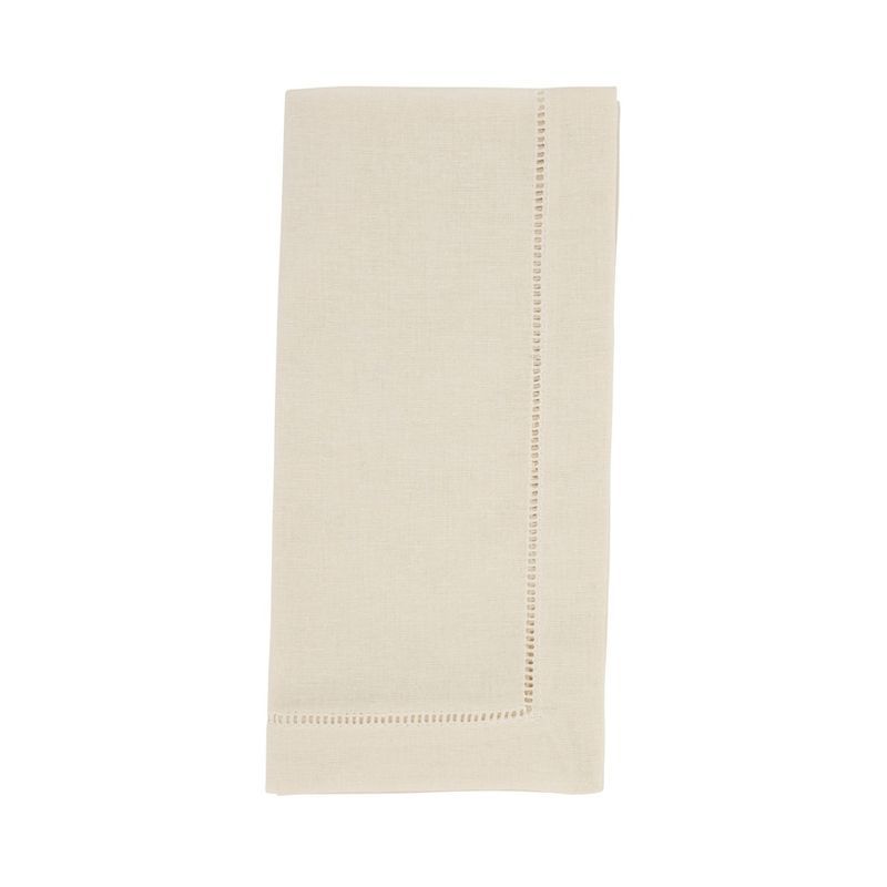 Ecru Hemstitched Cotton Linen Blend Napkins Set of 4