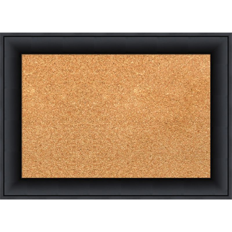 Nero Black Wood Framed Corkboard with Natural Cork