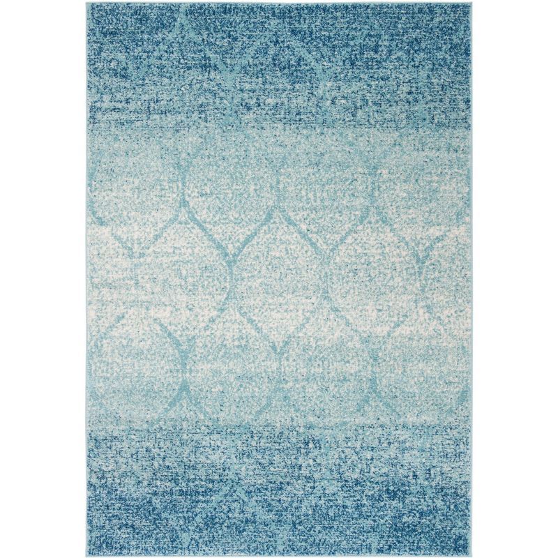 Madison Blue and Turquoise Synthetic Area Rug