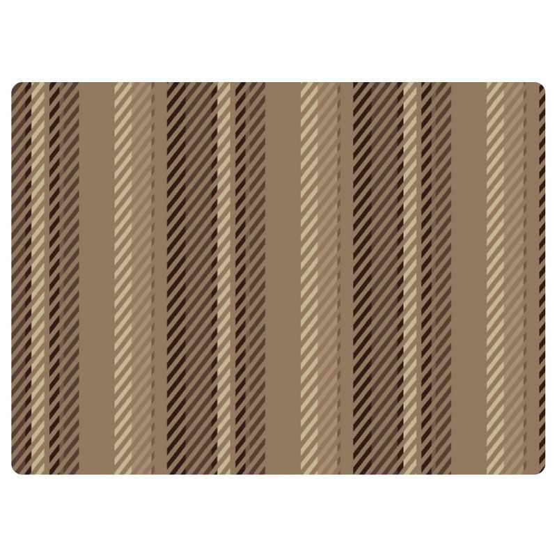 Brown Striped Polyester Desk Chair Mat with Non-Skid Rubber Backing